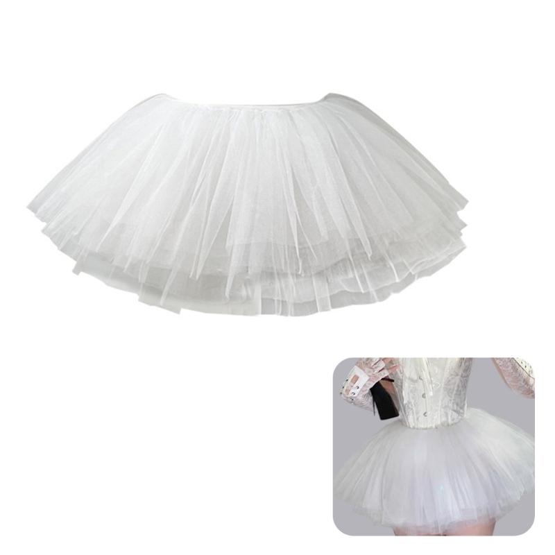 Damen 28cm Petticoat 6 Lagen Tüll Bubble Puffy Rock Ohne Reif Tüllröcke Crinoline Unterhemd Kurze Länge Halbe Unterröcke Kleid