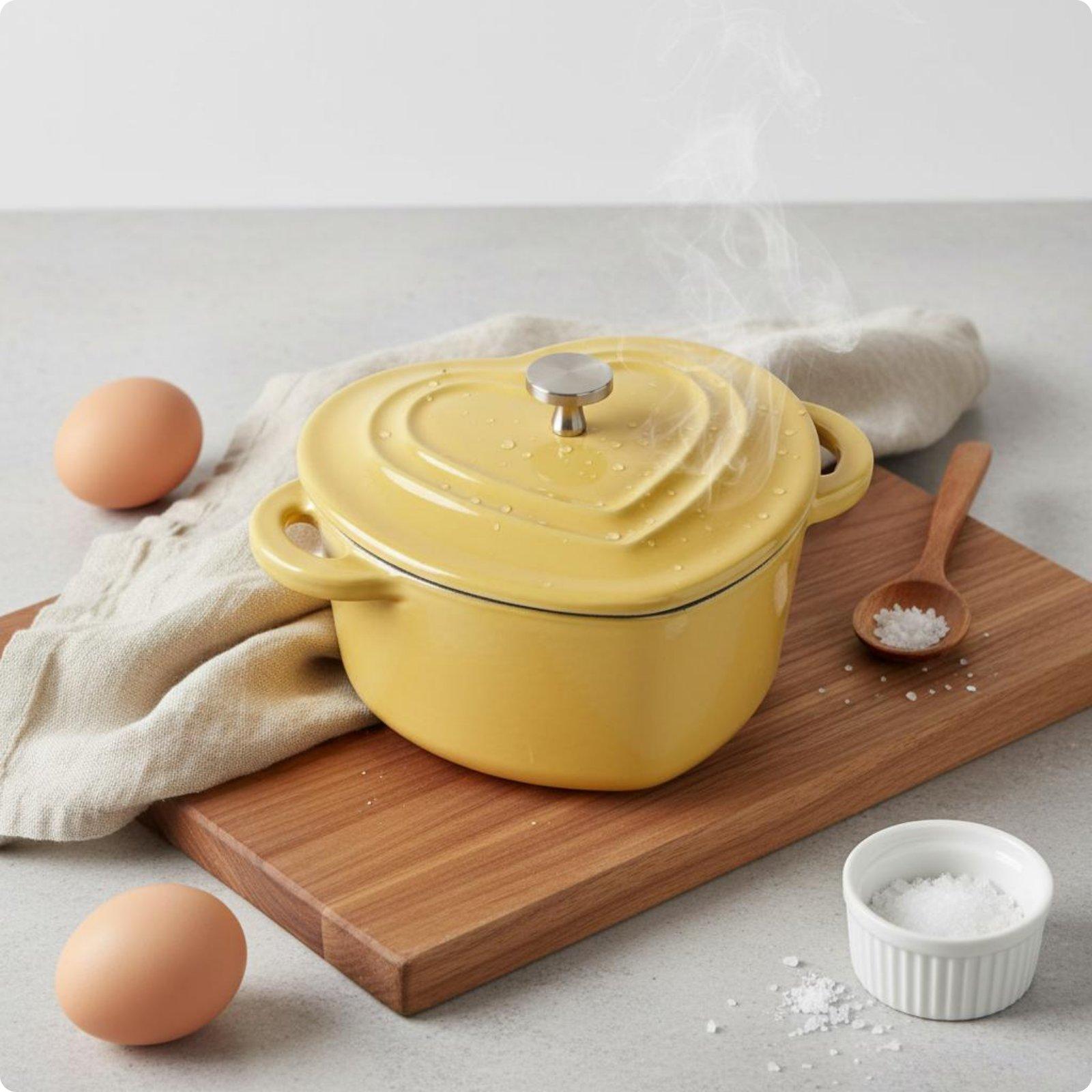 Sirds formas emaljēts katls Nonstick čuguna