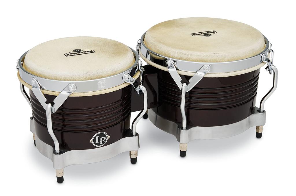 LP Matador Wood Dark Chrome M201 Bongos, Brown,