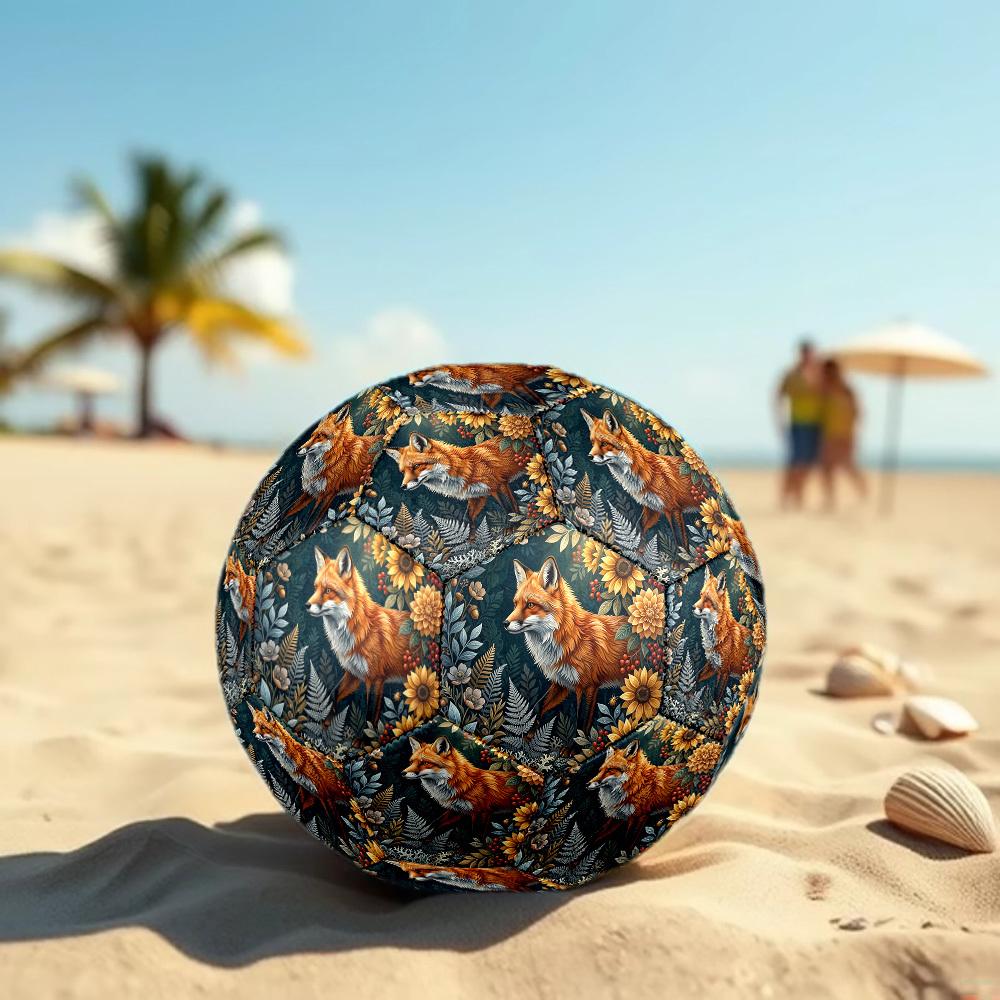 1pc Fox Garden Theme Soccer Ball Football, Size 5, Lightweight PVC, Durable Outdoor Training Soccer Ball, Gift M61476
