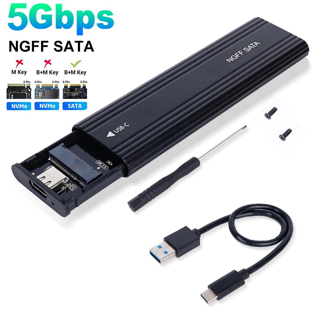 

Корпус для M.2 SSD M.2 NVMe SATA SSD Корпус Адаптер M.2 на USB Type C SSD 10 Гбіт/с USB 3.1 Зовнішній корпус Підтримує ключі M та B та B&M Only SATA 5Gbps