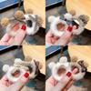 9pcs Autumn Winter Plush Teddy Furball Bow Hair Loop Hair Accessories Are Suitable for Women To Wear