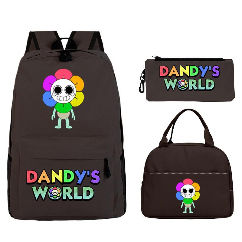 Dandy's World Game Merchandise Printed Primary and Secondary School Schoolbag Three-piece Set Foreign Trade Popular Children's Backpack