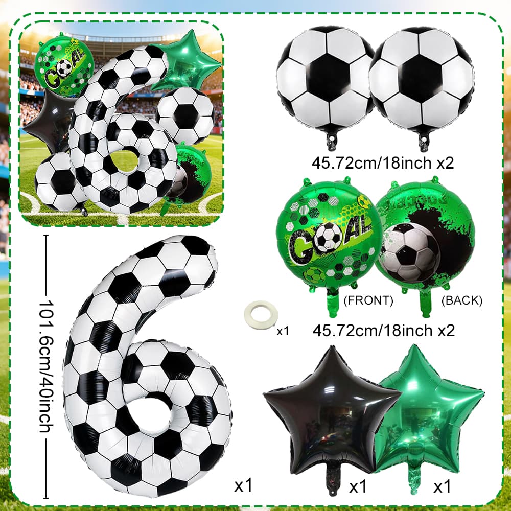 Football Digital Balloon Party Decoration Balloon Football Printed Digital Balloon 0-9 for Football Theme Birthday Party Balloon