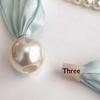 Elegant Satin Neck Scarf for Women with 2 in 1 Pearl Chain Necklace Buckle Lightweight Soft Shawl Gift for Party Office Wear
