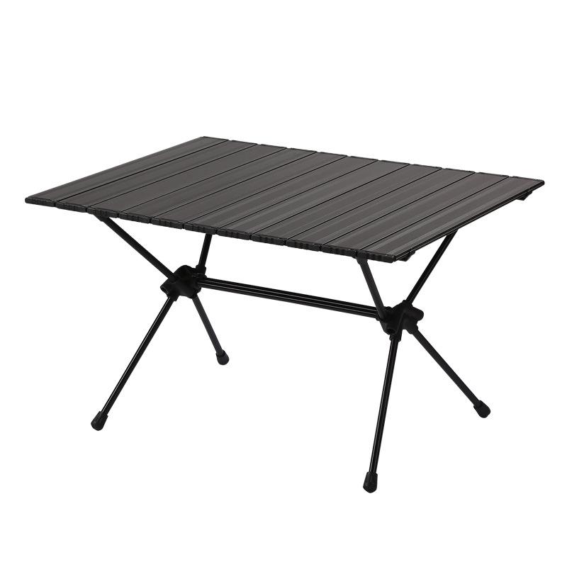 Ultra-light Adjustable Aluminum Camping Table - Black, Portable & Foldable