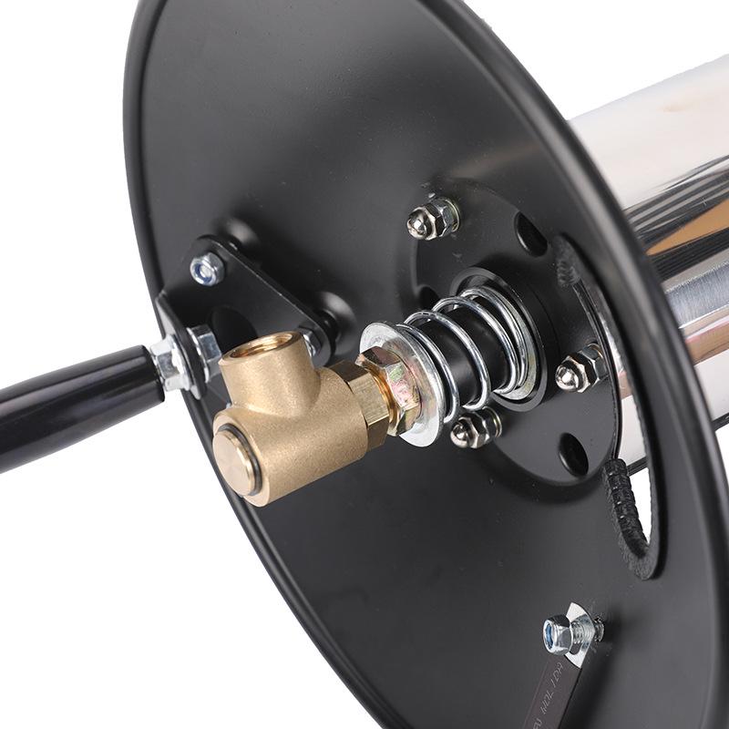 30m High-Pressure Washer Hose Reel with Hand Crank and Storage Tray