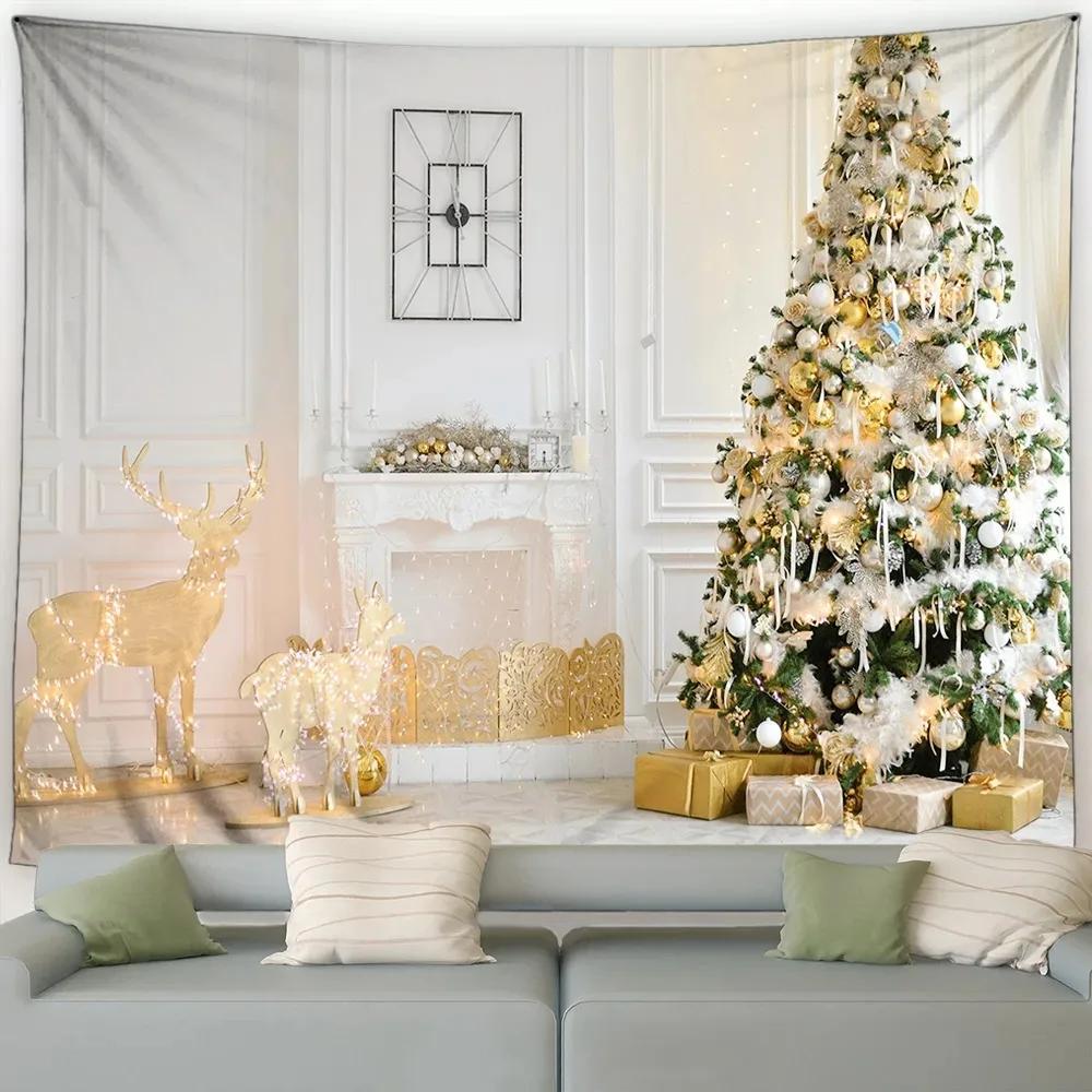 Tapestry ze wzorem choinki Sypialnia Salon Domowa Dekoracja Świąteczna