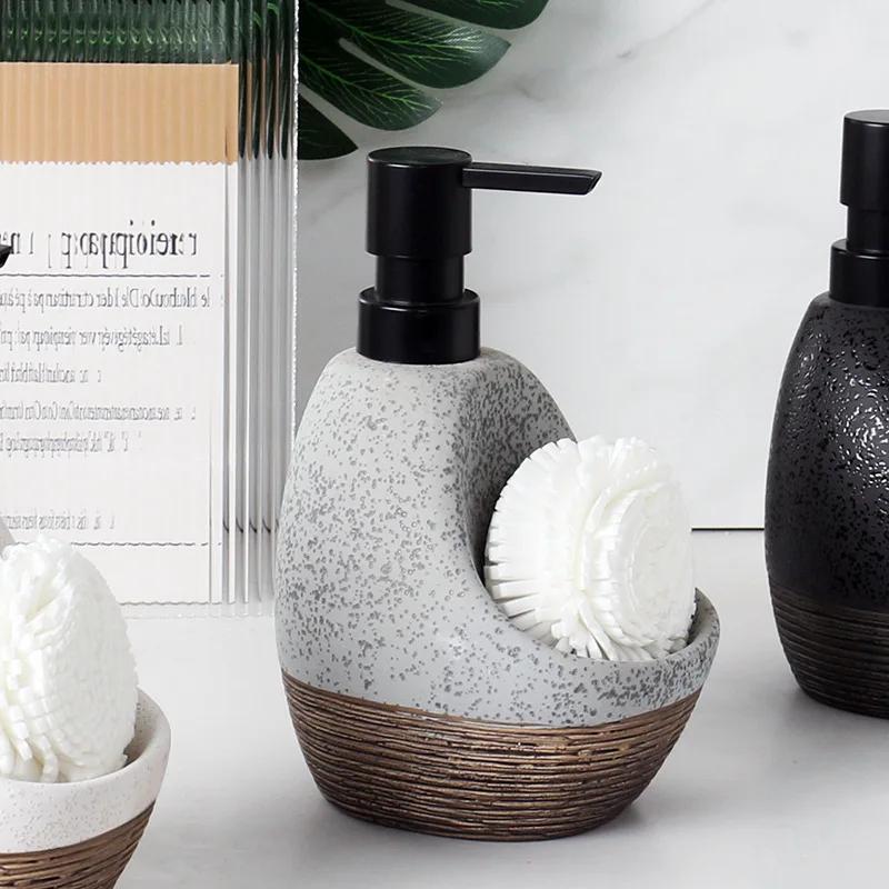 Household Creative Makeup Hand Sanitizer Bottle Ceramic Lotion Bottle High-end Dual-use Bathroom Push Type