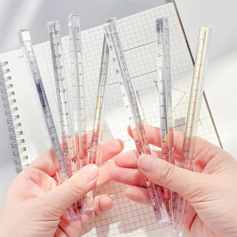 20cm Simple Transparent Triangle Straight Rulers Accurate Student Stationery Scale on Both Side Office School Supplies