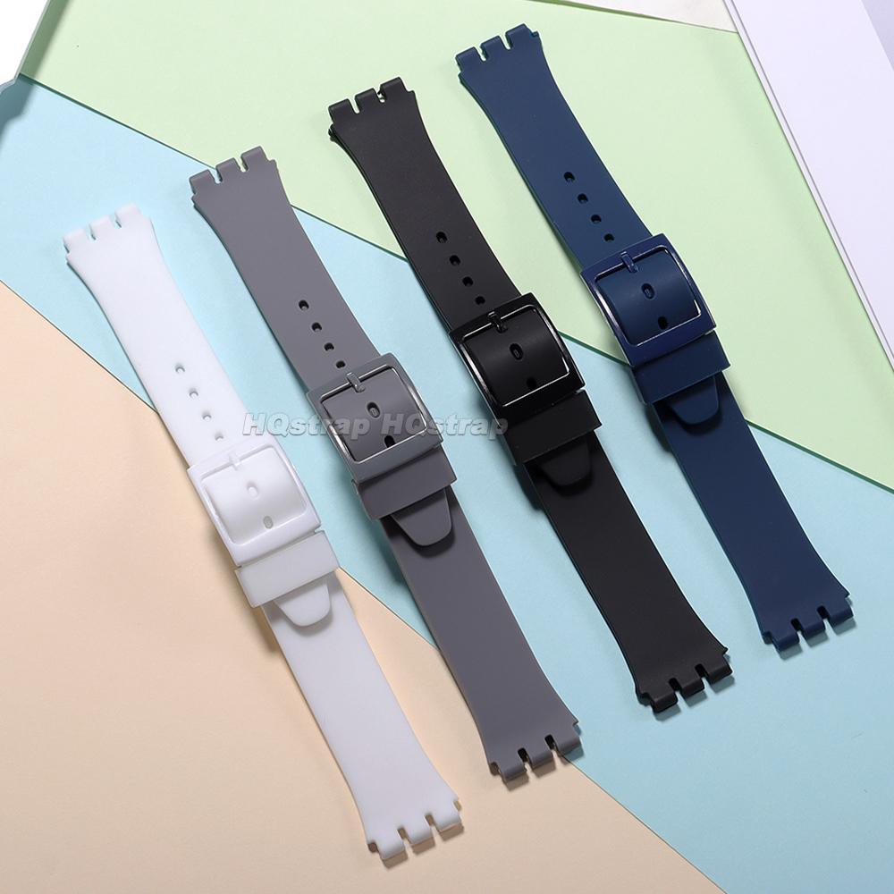 16mm 17mm 19mm 20mm Wasserdichtes Silikon-Uhrenarmband für Swatch Weiches Gummiarmband Buntes Armband Ersatz Uhrenzubehör