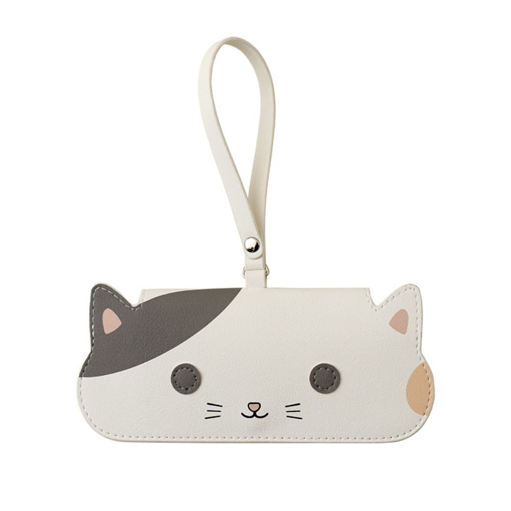 Portable Pu Leather Glasses Bag Cat Dog Sunglasses Eyeglass Bag Eyewear Protector Case Korean Style Hanging Glasses Storage Bag