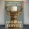 Iron Wall Art Sign  Sincerely Serving You with Deer and Toilet Paper Design   Perfect for Bathroom Hotel Cafe Gym Deco