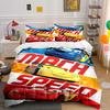Cars Themed Bedding Set - Mach Speed Design Bedding set (1 duvet cover, 2 pillowcases, duvet not included)