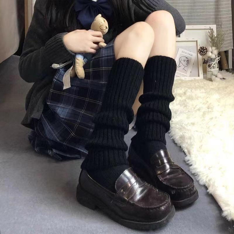 

Весенние гетры Лолита носки женские вязаные теплые чехлы для ног женские теплые женские осенние вязаные крючком куча куча носков манжеты для сапог one size чёрный