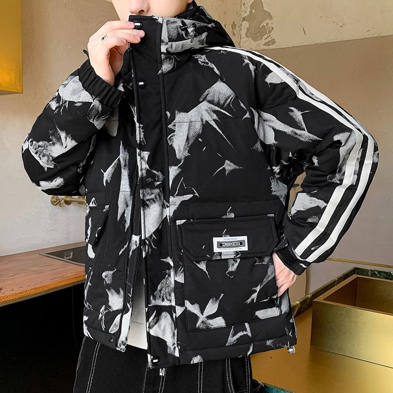 Winter New Down Jacket Men's Short Casual Versatile Trend Hooded Jacket Couple's Thickened Warm Top Men's