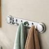 Silver Strong Suction Cup Hook Plastic Vacuum Sucker Towel Rack Row Storage Hook  Coat