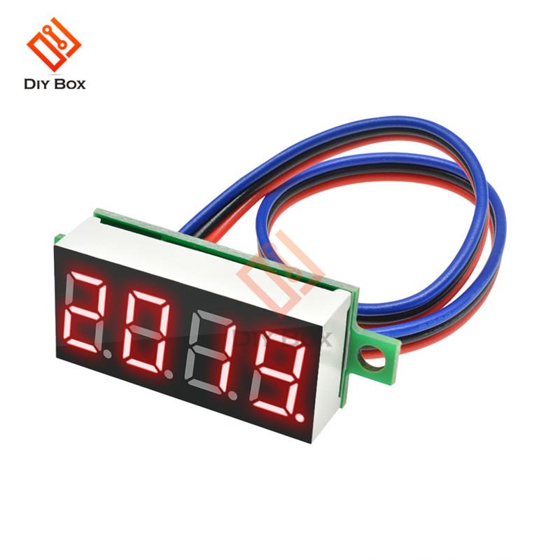 Mini 0.36 inch DC 0V-100V 4 Bits Mini Digital Voltmeter LED Panel Electric Voltage Tester Three Wires Voltage Meter Panel Tester