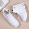 Artificial Leather Ankle Boots for Women Comfortable Zip Up Booties Velvet Lining Platform Boots