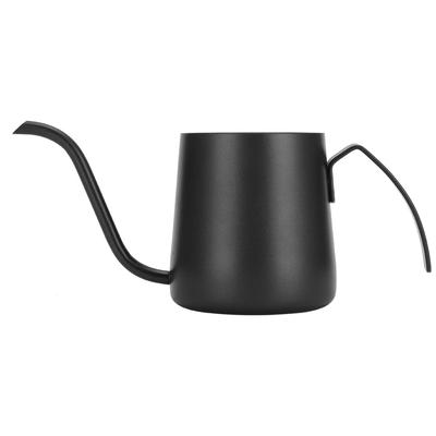 Acero Inoxidable 304 Antiadherente Pava Tetera Cafetera de Pico Largo para Hogar Cafetería Cafés(Negro 250ml )