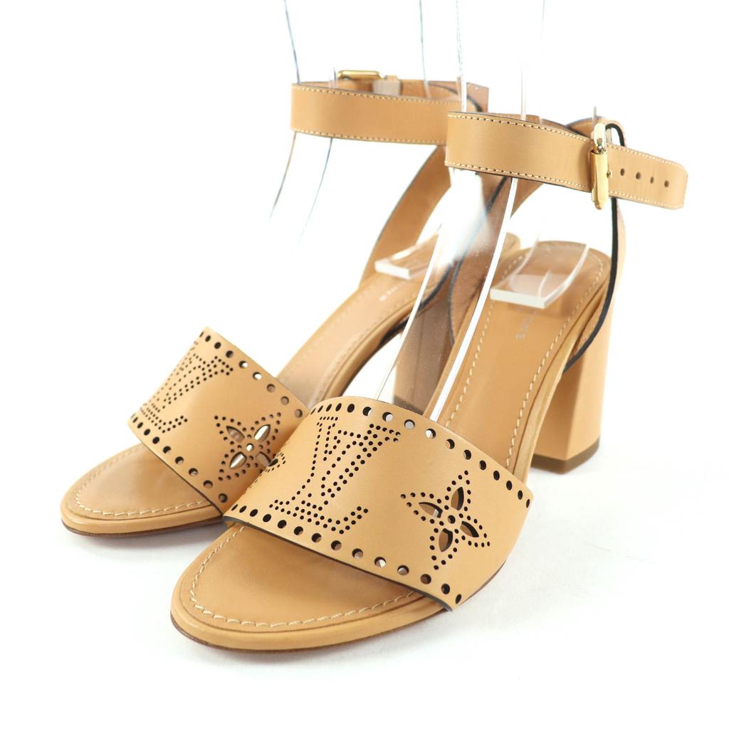 Pristine LOUIS VUITTON Sandals horizon line beige leather Women 36 Used