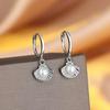 Trendy 925 Silver Peach Heart Hoop Earrings - Simple, Fresh, and Elegant