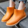 Japanese Rain Boots Women's Low-cut Waterproof Shoes Plus Velvet One-piece Non-slip Sole Work Rubber Shoes Fashion Rain Boots