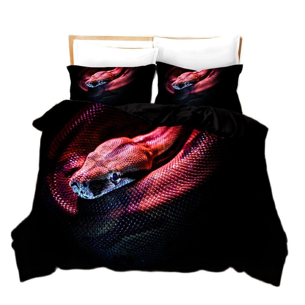 3D Schlangenmuster Bettwäsche-Set mit Kissenbezug Einzelbett Doppelbett Queen Size King Size Weiche Bettwäsche Bettwäsche-Sets