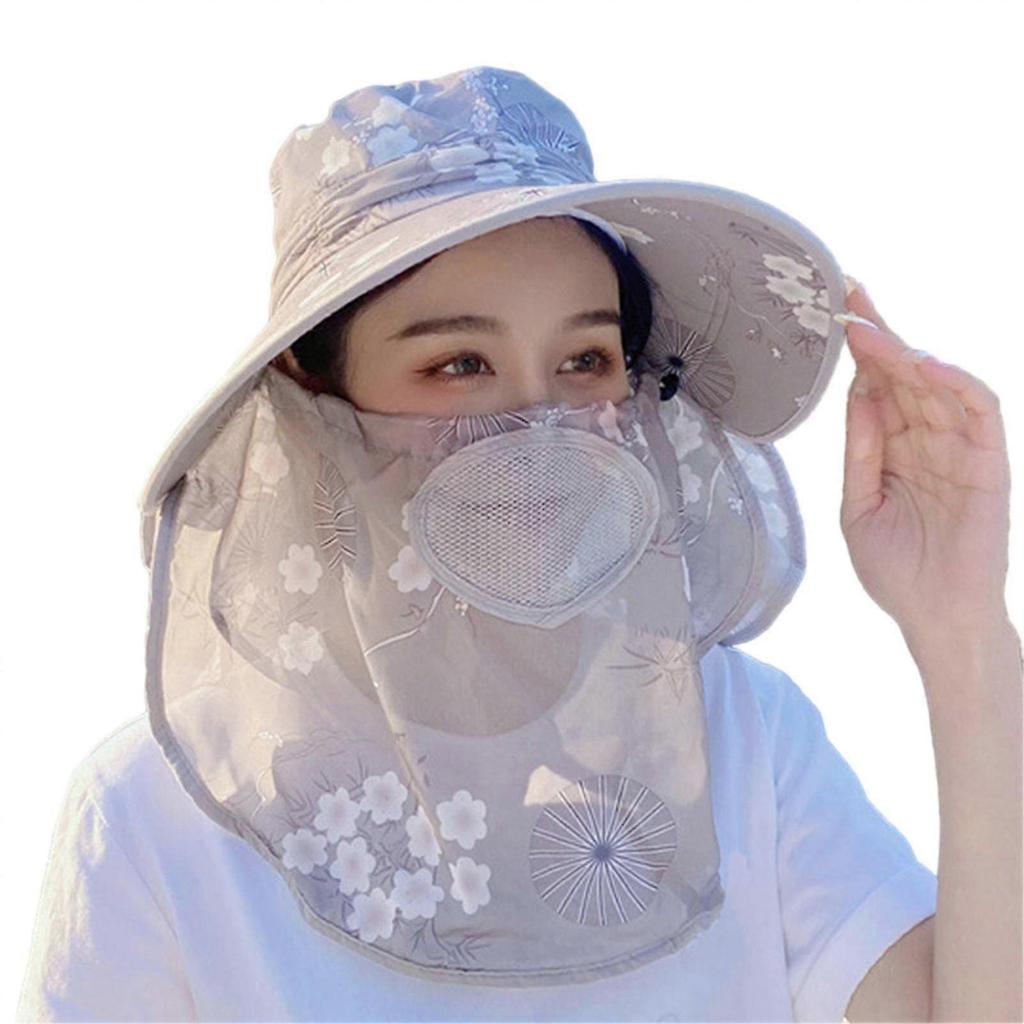 Women's Large Brim Sun Hat All-Weather Protection Breathable with Face Shade Versatile Sun Protection Hat