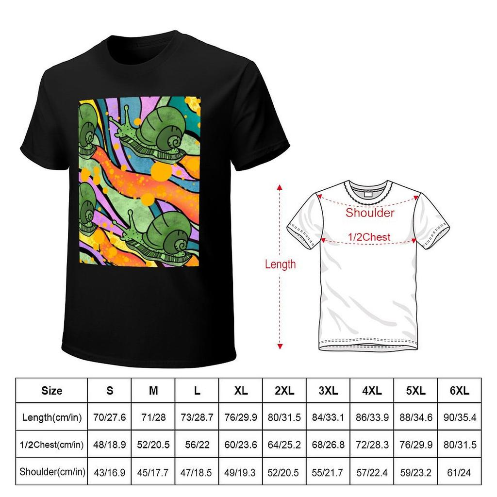 Groovy Snail Pattern TShirt anime stuff boys whites mens big and tall t shirts