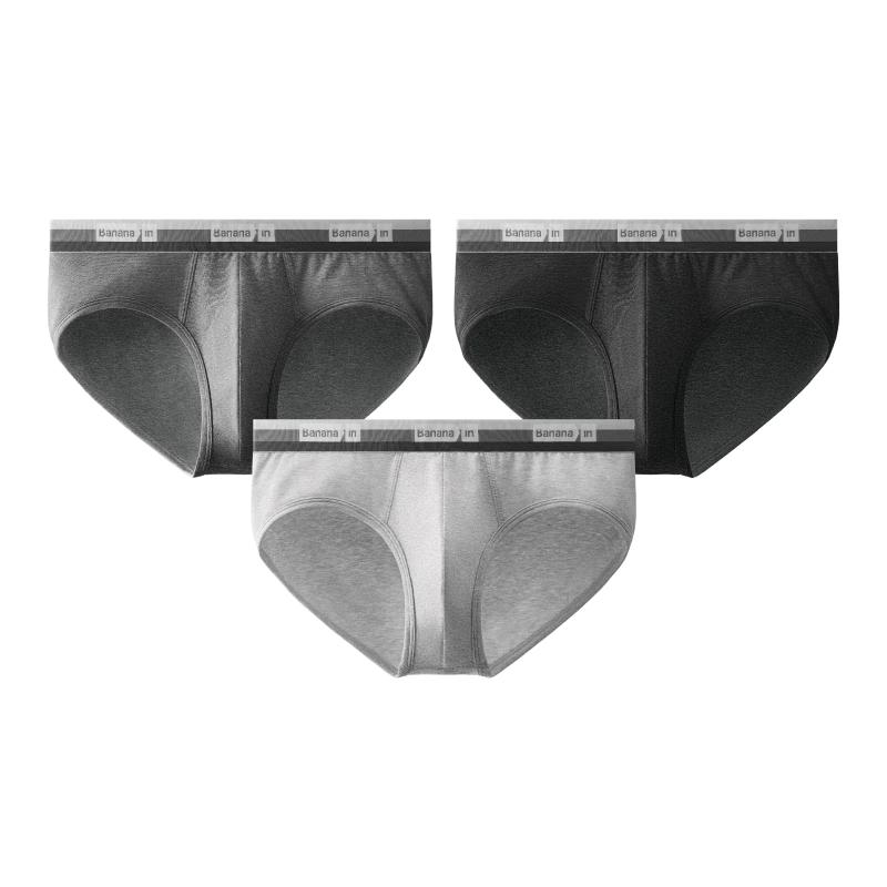 Bananain Slip Sportivi da Uomo 301S Argento Skin Cotone Pettinato Antibatterico Confezione da 3