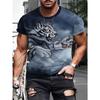 Comfortable Simple Men's Short-sleeved Fashion Versatile Animal Print Top Casual Daily T-Shirts Men’s