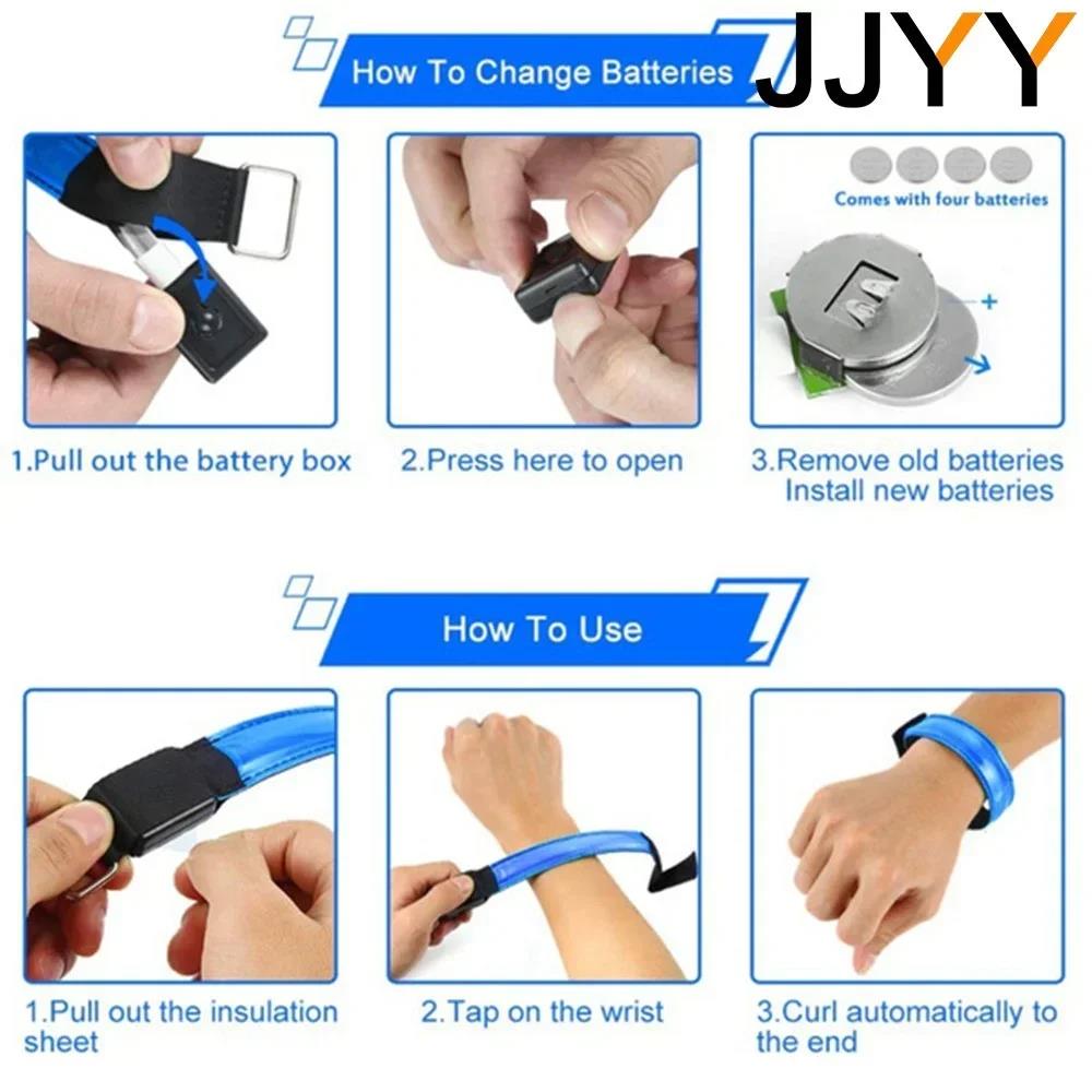 Outdoor Sports Night Running Armband - USB Rechargeable LED Light Reflective Safety Wristband for Cycling and Running