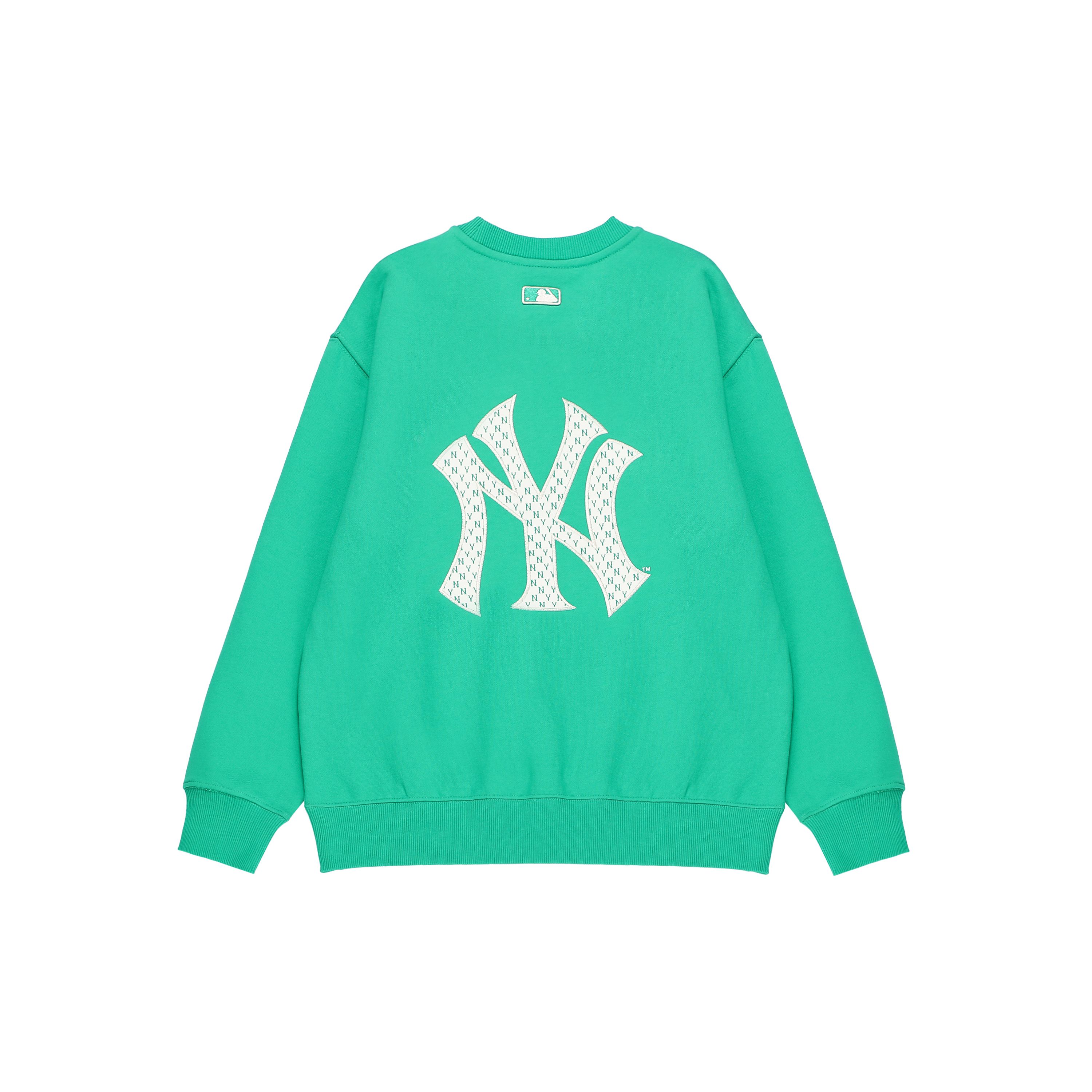 MLB FW22 New York Yankees Sudadera Deportiva de Cuello Redondo Estampado de Logo Sólido Unisex Verde 3AMTM0124-50GNS L blue