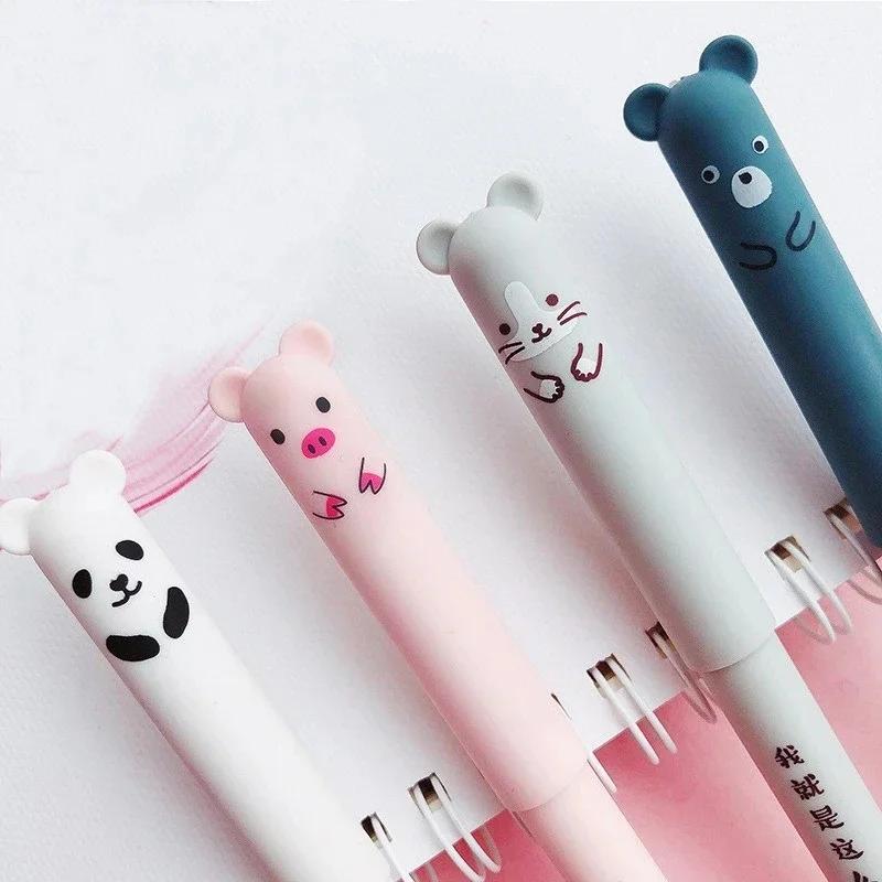 Nová zvířata Panda Smazatelné gelové pero 0,5 mm Modré Černé Smazatelné náplně do pera Tyčinky Omyvatelná rukojeť Školní potřeby Kancelářské potřeby