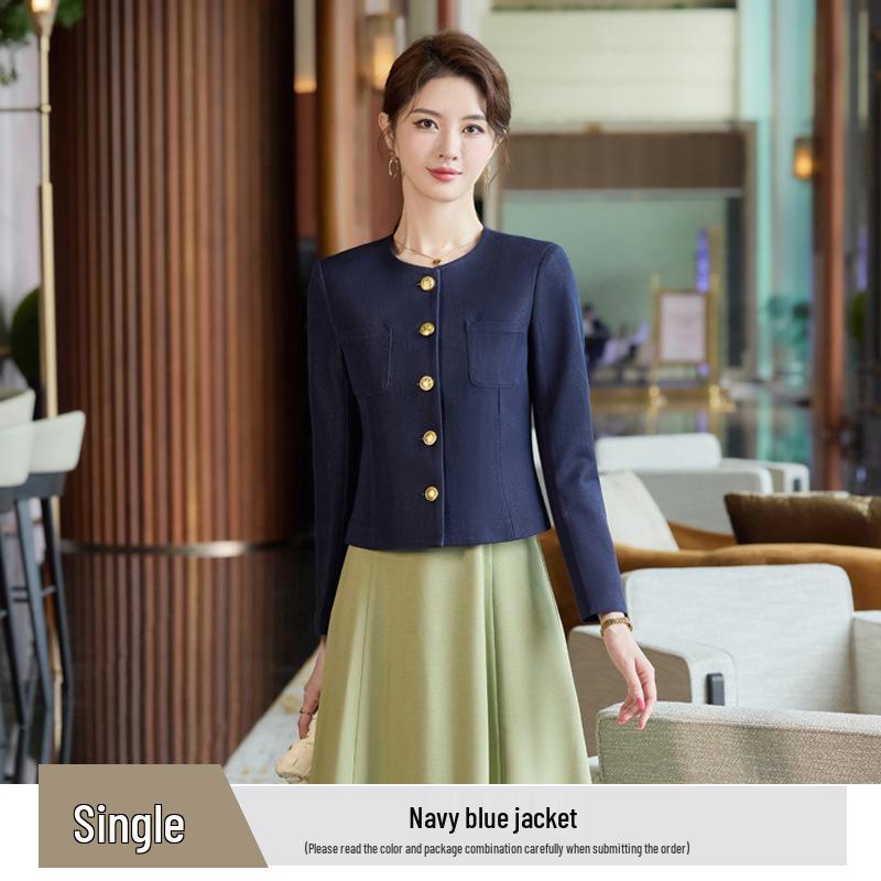 Women's 2025 Versatile Slim Fit Blazer & Skirt Set - Casual Solid Color Suit