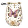 Waldstil Dekorative Glas Handbemalter Becher Eiförmige Tasse mit Goldrand