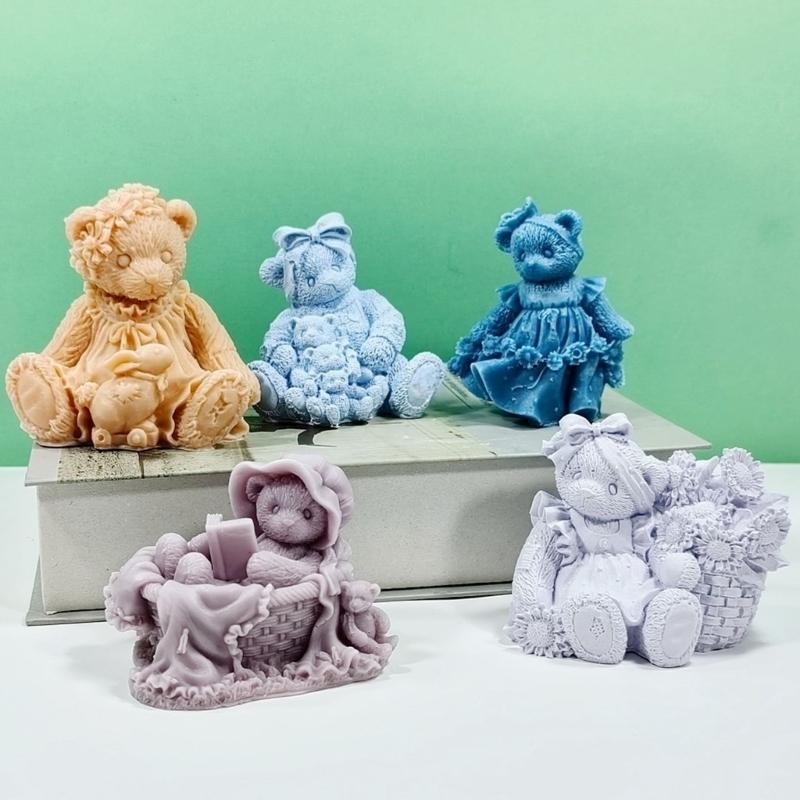 3D Bear Resin Molds Silicone Candle Mold Crystal Epoxy Casting Mold Jewelry Making Pendant Onament Craft Mould Handmade