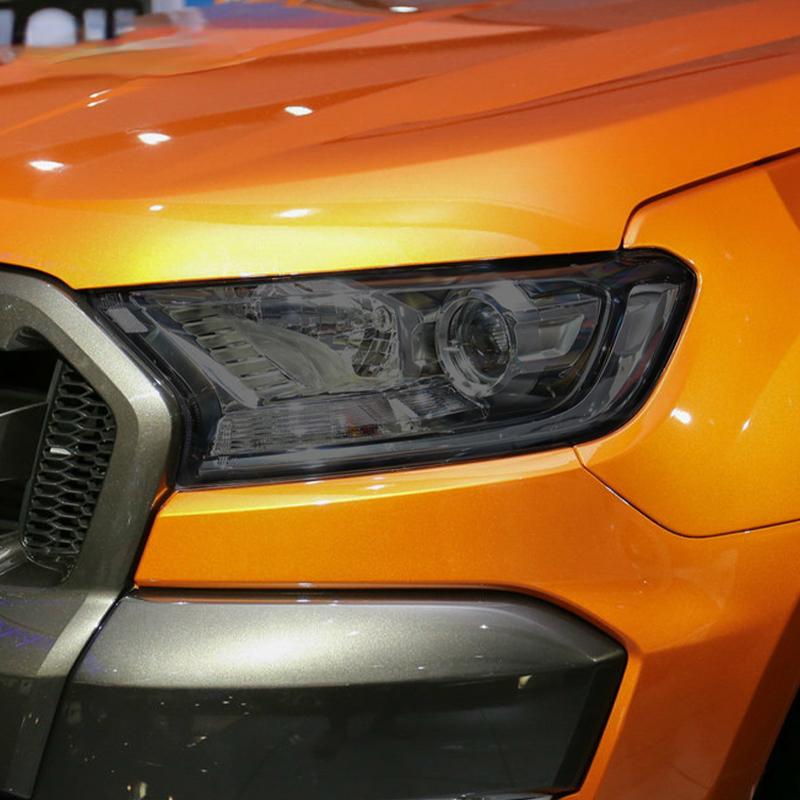 High-Definition For Ford Ranger Wildtrak Raptor 2015-Present Car Headlight Protective Film Tint Black Transparent TPU Stickers