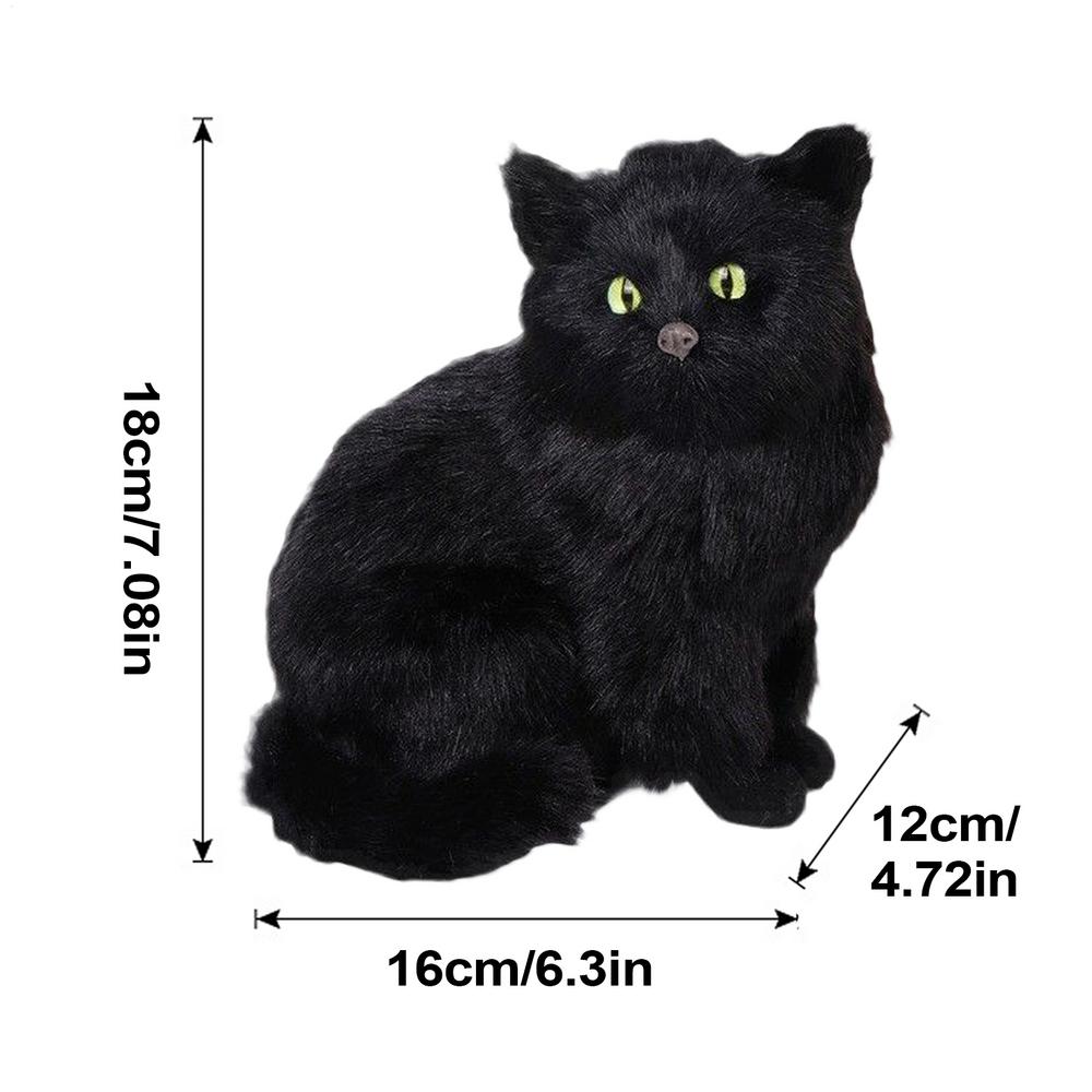 Black Cat Figurine Halloween Cat Animal Home Sculpture Decorative Table Centerpieces For Window Shelf Desk Fireplace Mantel