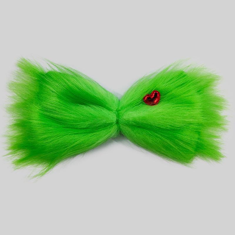 Green Large Furry Hair Bow Christmas Hair Clip Women Girl Costume Party