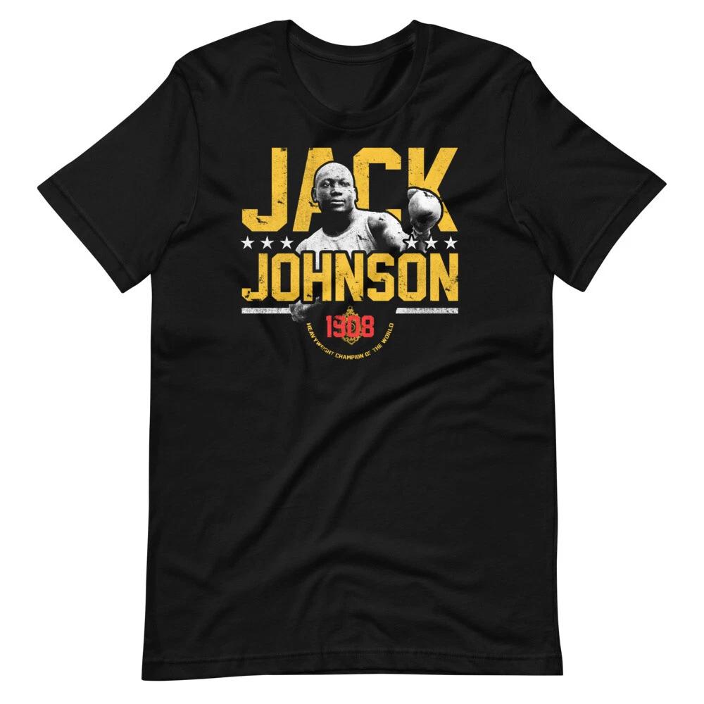 

JACK JOHNSON Heavyweight Champion FAN ART Tee Short-Sleeve Unisex 100% Cotton T-shirt Mens Tees Top 4XL