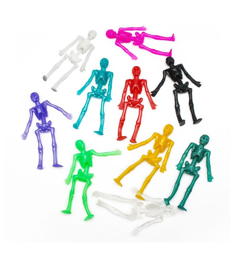 10Pc Flexibility Tpr Plush Rubber Stretchy Little Zombie Skeleton Man Halloween Trick-Or-Treat Toys Small Figurine Halloween Toy