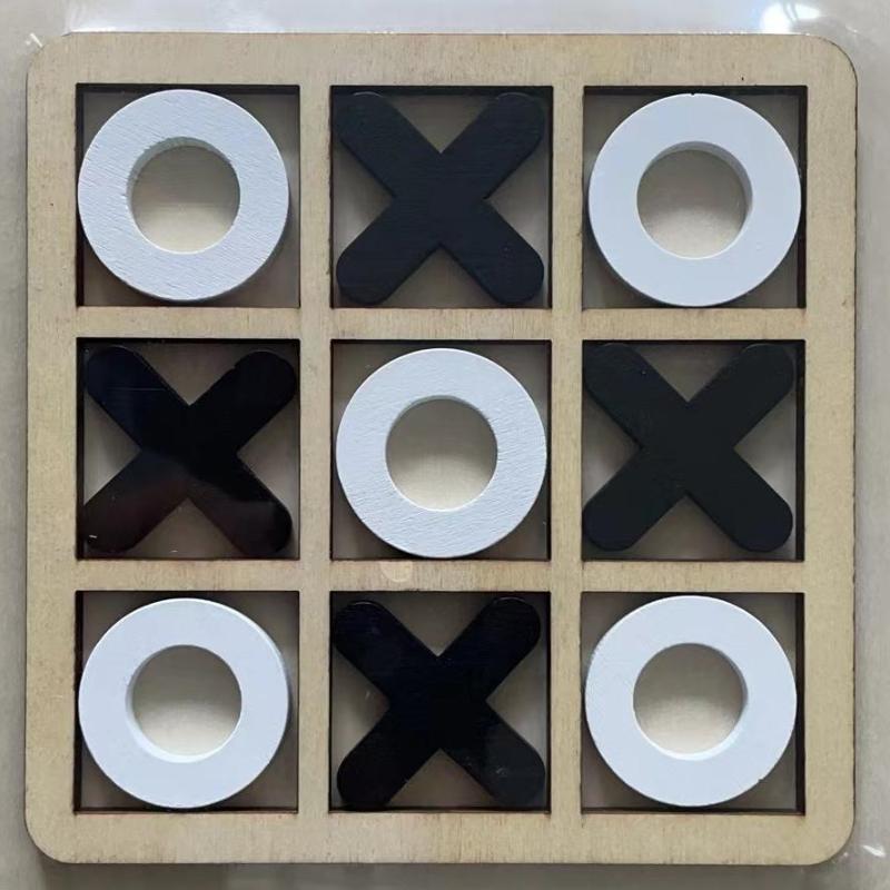 Spiel Holzspielzeug Mini Tic-Tac-Toe Interaktives Puzzle Training Gehirn Lernen Frühe pädagogische Spielzeuge Für Kinder Kinder Schach