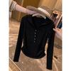 La Chapelle Women's Slim-Fit Hooded Long-Sleeve T-Shirt