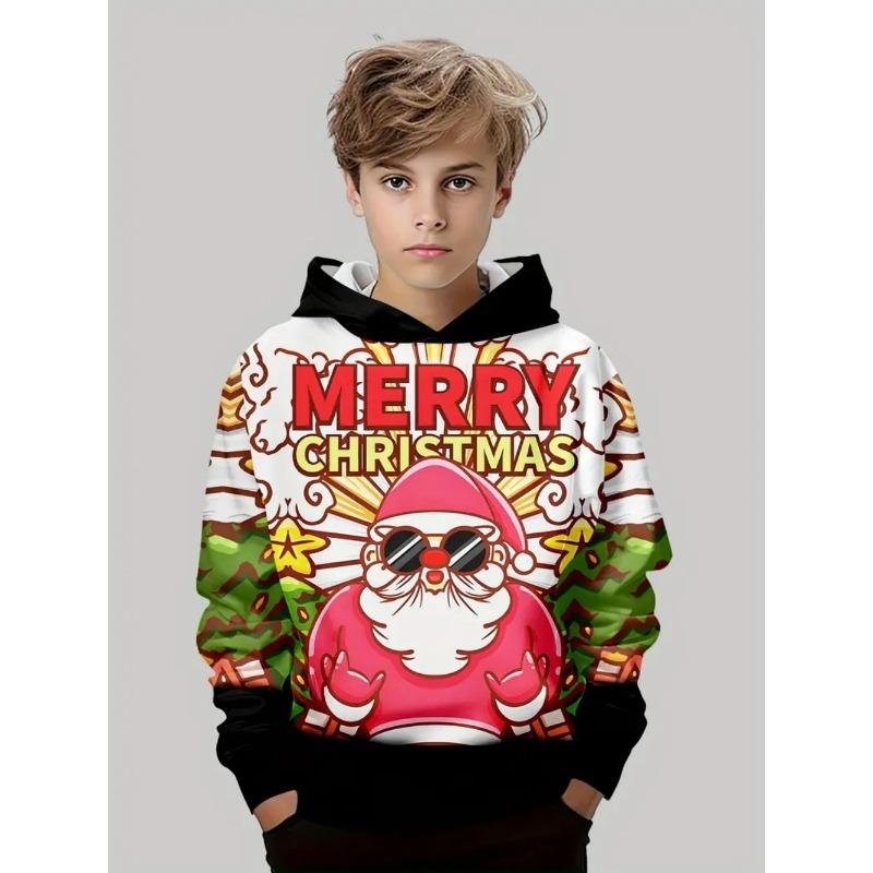 Bluza dziecięca Boże Narodzenie Święty Mikołaj Kreskówka Druk 3D Unisex Bluzy Modna Bluza Ubrania dla Dzieci Świąteczne Ubrania dla Dzieci