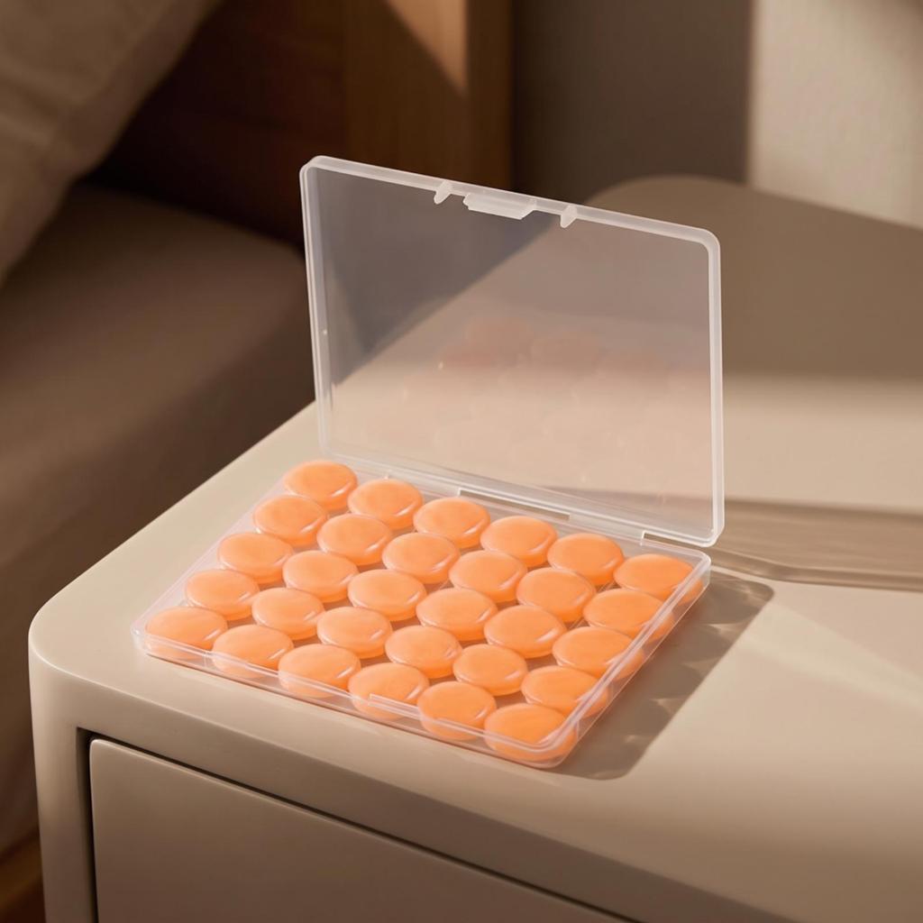 30 Pieces Moldable Silicone Earplugs Reusable with Storage Case Compact