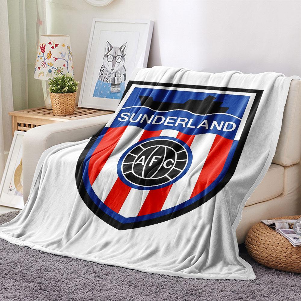 1PC Sunderland Association Football Club Patterned Flannel Blanket Suitable For All Seasons for Home Decor Warmth and Comfort Gifts Holiday Present