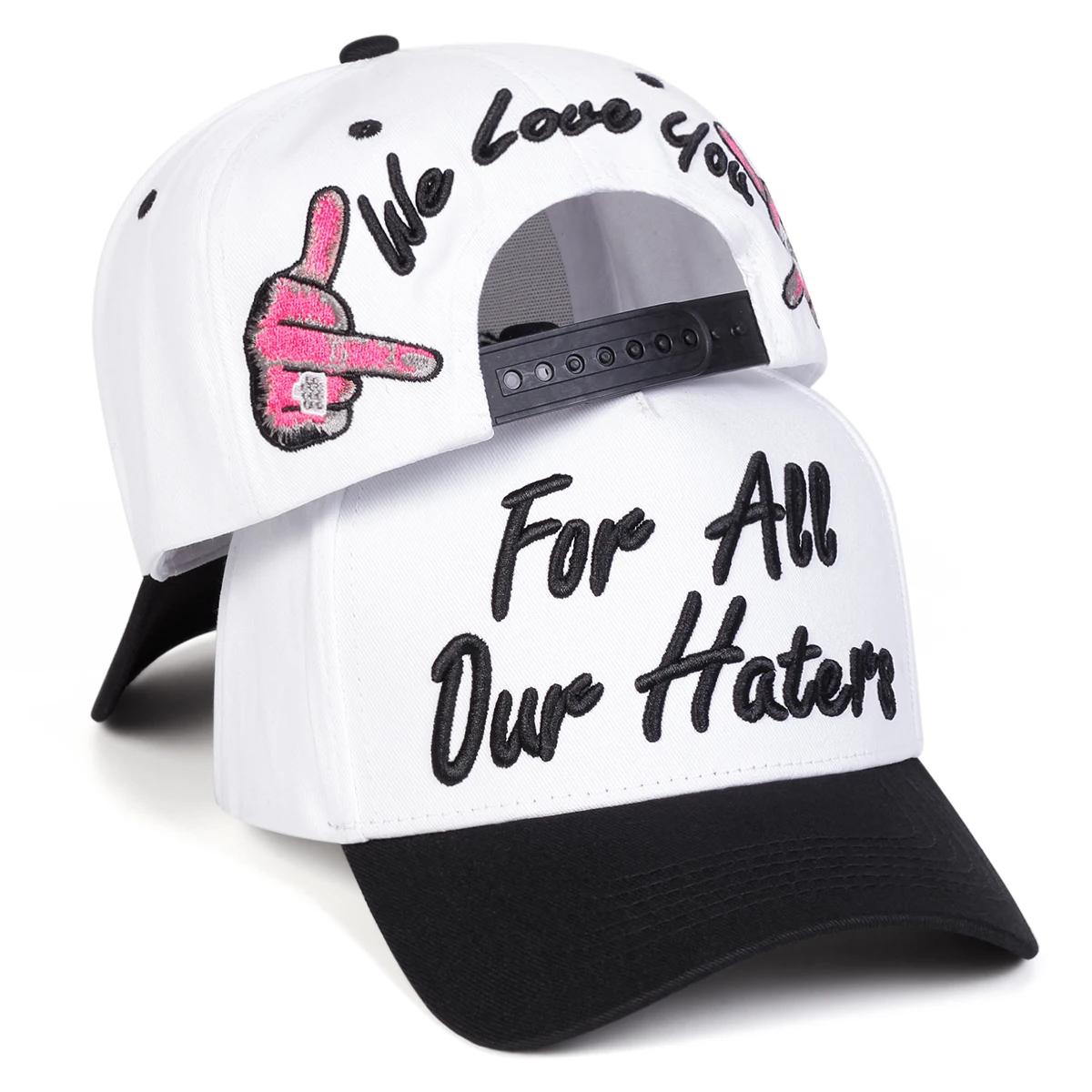

Unisex FOR ALL OUR HATERS Embroidery Baseball Caps Spring Autumn Outdoor Adjustable Casual Hats Sunscreen Hat Sports Cap черный белый