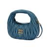 MIU MIU Wander Matelassé Hobo Bag Women Handbags Blue 5BP078_N88_F0F16